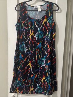 Abstract Sheer Multicolor Dress